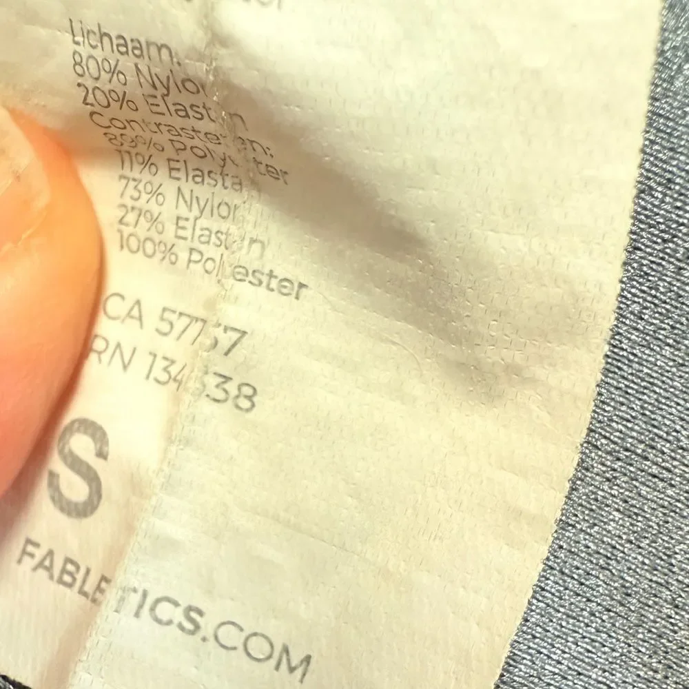 Fabletics Shimmery Silver & Sage Green Sports Bra
